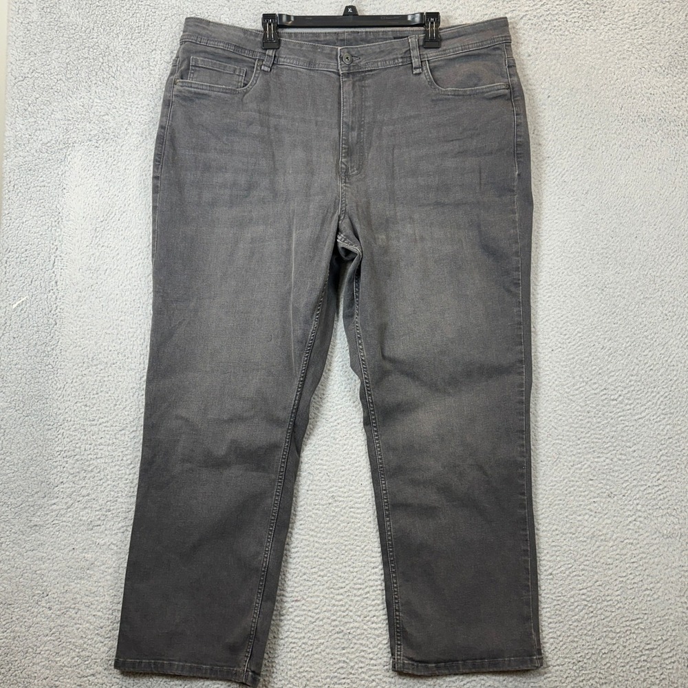 TPJ The Perfect Jean Mens 42X30 Thick Thicc Grey Distressed Stretch Denim EUC